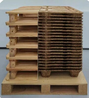 Duurzame geperste houten pallets met een uitzettingspercentage van minder dan 5 procent, geschikt voor langeafstandstransport en intern gebruik.